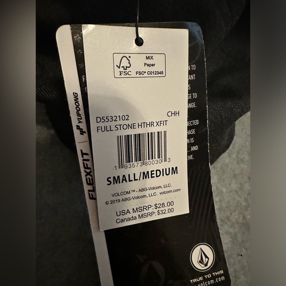 NWT Volcom flexfit full stone Heather hat size S/M - Picture 4 of 6